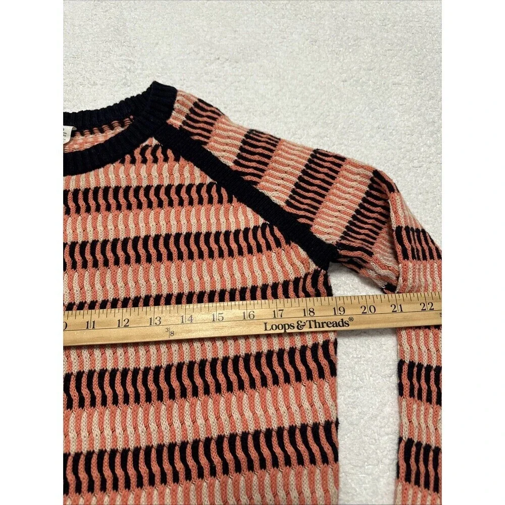 LULULEMON Devi Crew Knit Sweater Sz 4 Cotton Plum Peach Naval Blue $118